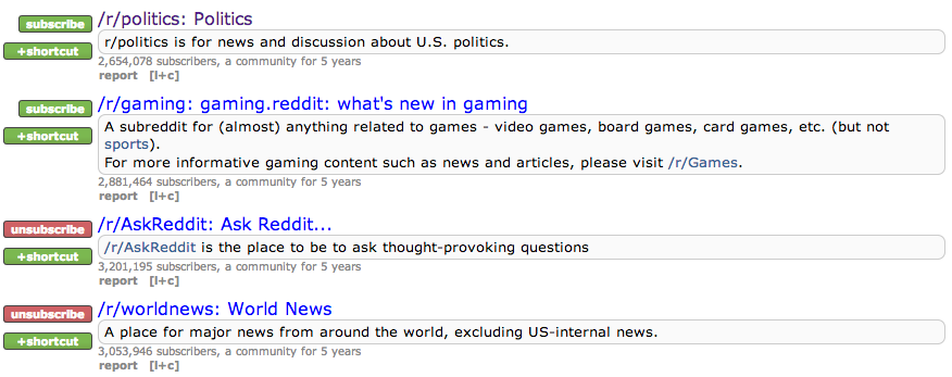 A few subreddits that you can subscribe to on reddit