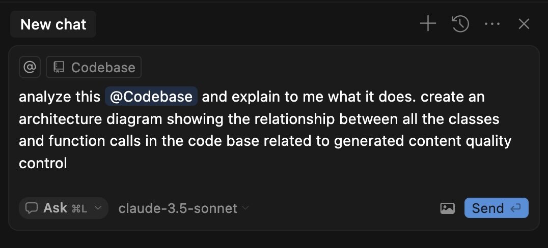 Screenshot showing Cursor AI analyzing and explaining a codebase